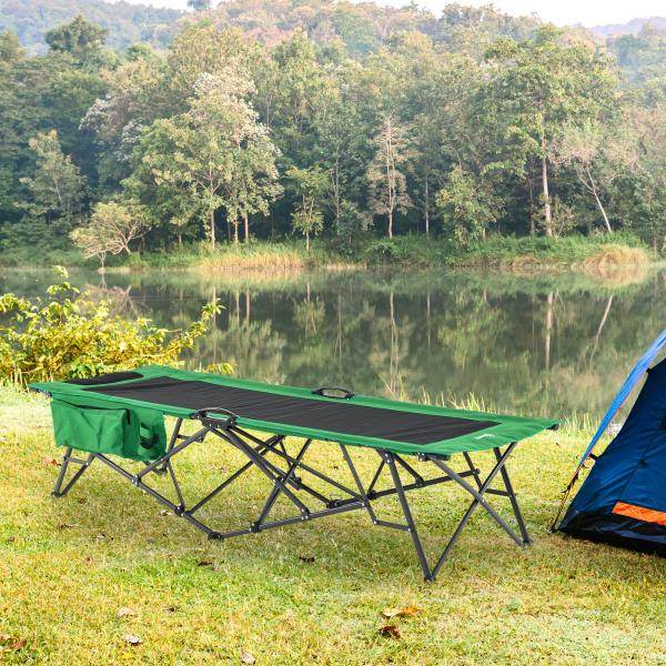 Campingbett Breite klappbar Einzelperson grün schwarz