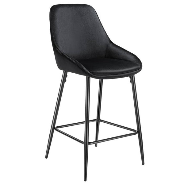 Thekenstuhl Siera Samtoptik schwarz/schwarz 6er Set