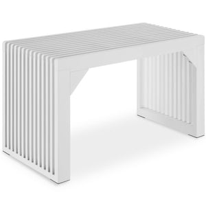 Sitzbank Ribb Lamellenoptik weiss 73 x 35 x 43 cm