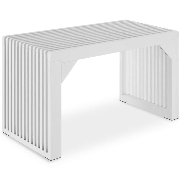 Sitzbank Ribb Lamellenoptik weiss 73 x 35 x 43 cm