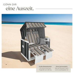 Strandkorb Sylt schwarz/grau/braun