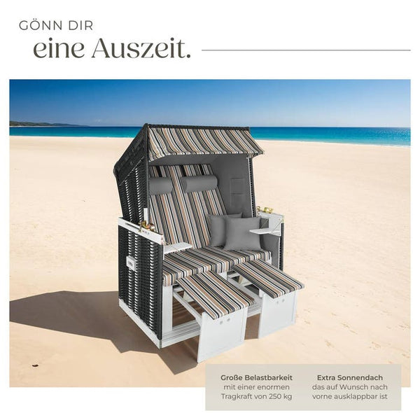 Strandkorb Sylt schwarz/grau/braun