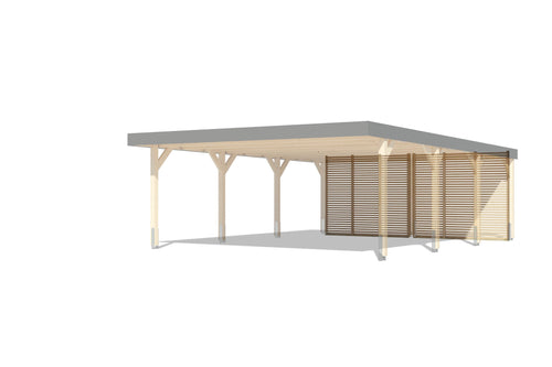 Rückwand für Leimholz Doppelcarport naturbelassen