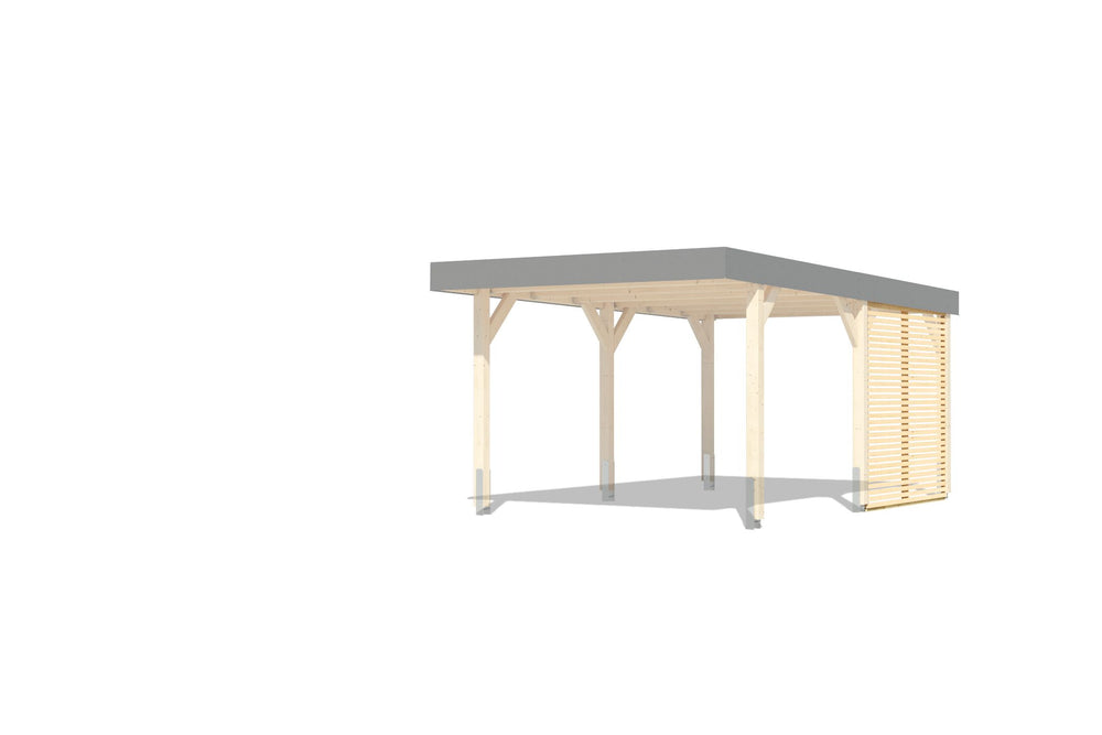 Seitenwand für Leimholz Doppelcarport naturbelassen