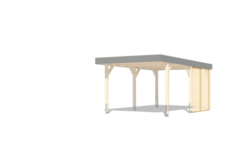Seitenwand für Leimholz Doppelcarport naturbelassen