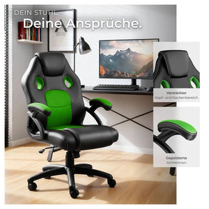 Mike office chair, black/green