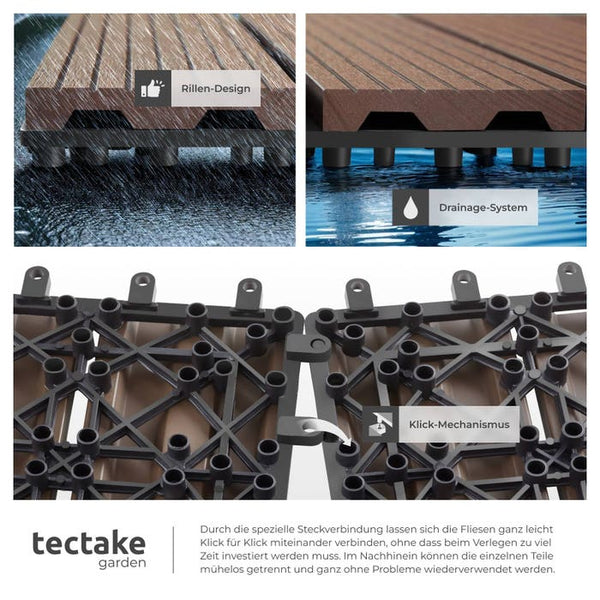 Terrassenfliesen Tegulas braun 22er Set