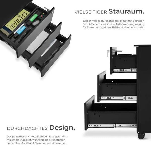 Aktenrollschrank Magna schwarz