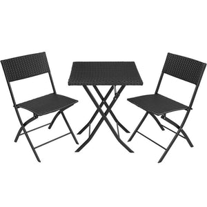 Rattan Balkonset Trevi, schwarz
