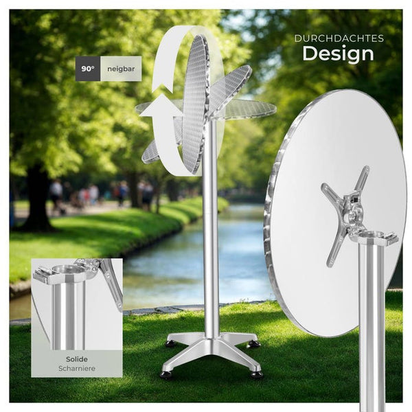 Aluminium Bistrotisch, klappbar Ø60cm, 6,5cm