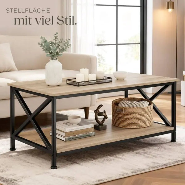 Couchtisch Pittsburgh Industrial Holz hell, Eiche Sonoma