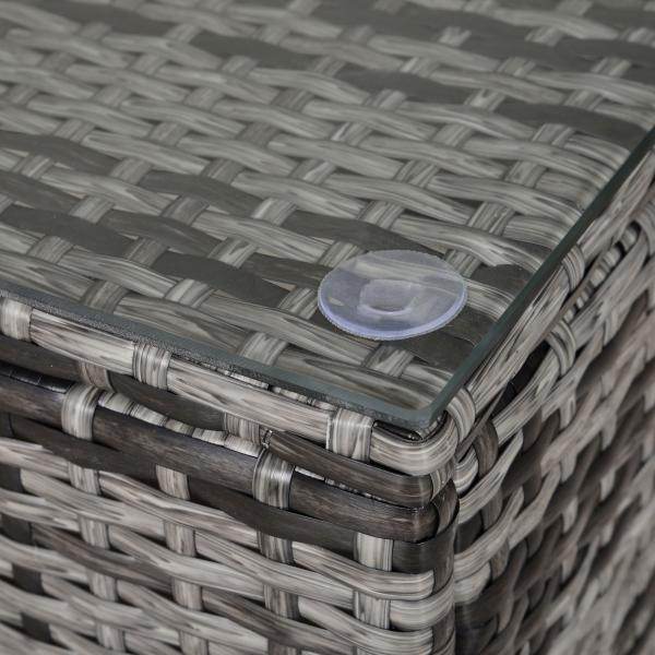 Beistelltisch Gartentisch Balkontisch Polyrattan Grau