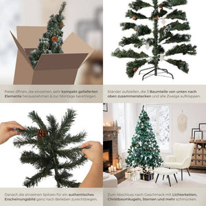 Künstlicher Weihnachtsbaum mit Zapfen, 180 cm