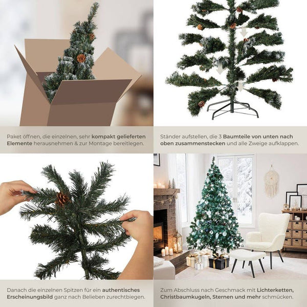 Künstlicher Weihnachtsbaum mit Zapfen, 180 cm