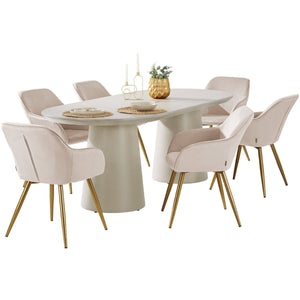 Stuhl Marilyn taupe/gold 6er Set