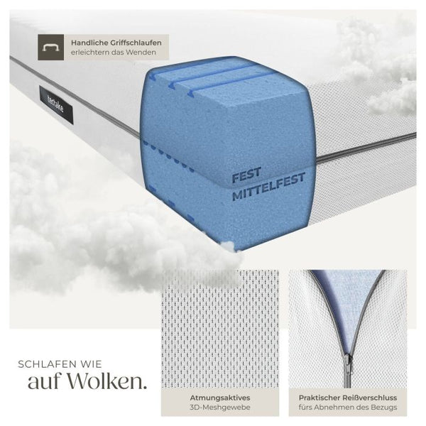 Bettset Polsterbett mit Matratze Teddy creme 180 x 200 cm
