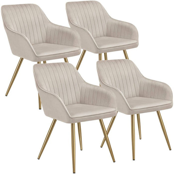 Esszimmerstuhl Marilyn taupe/gold 4er Set