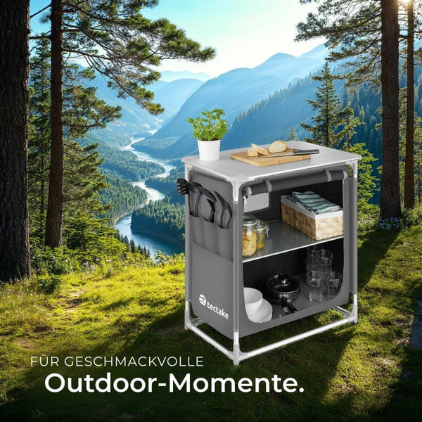 Camping kitchen 76x53.5x107cm gray