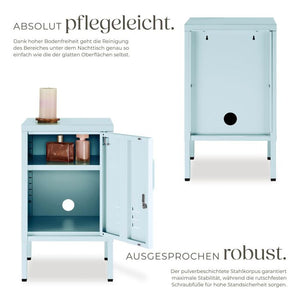 Nachttisch Baker mit Magnetverschluss grau/blau