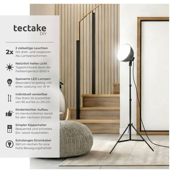 2 Studioleuchten im Set Stativ & Leuchtmittel