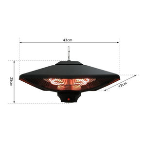 Heizstrahler mit Fernbedienung LED 2000W