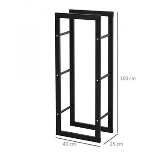 Kaminholzständer Kaminholzregal 100kg Stahl Schwarz