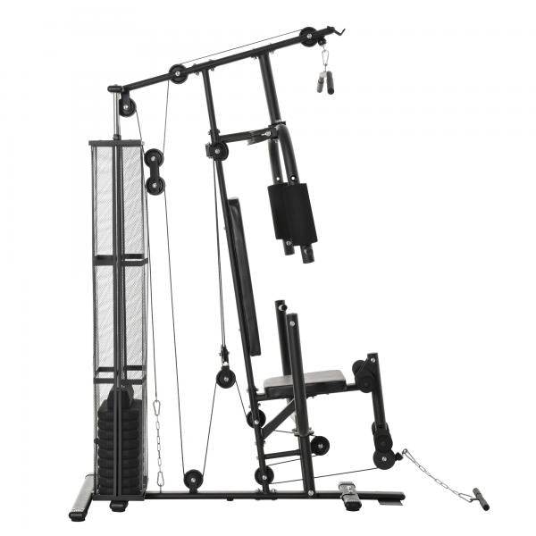 Gym Kraftstation Fitnessstation Multigym Fitnessgerät inkl. Gewichten Metall PU