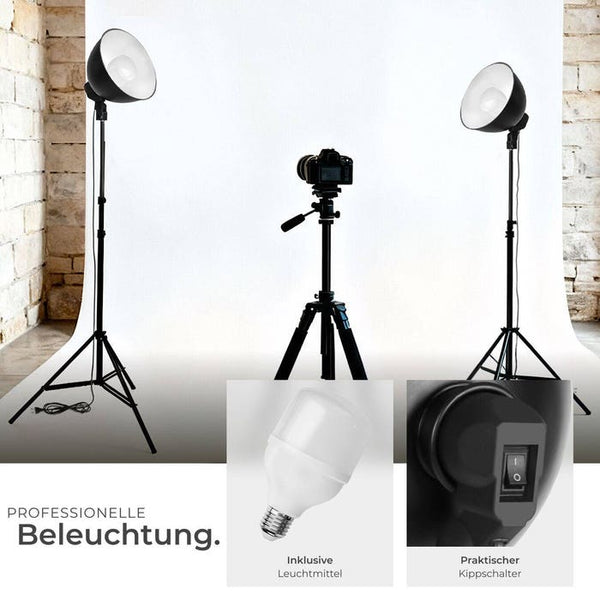 2 Studioleuchten im Set Stativ & Leuchtmittel