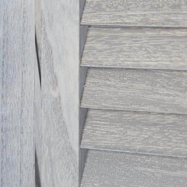 3 fach Paravent Raumteiler 045 Holz grau