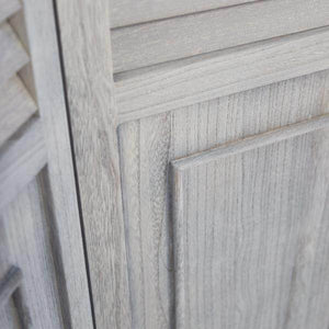 3 fach Paravent Raumteiler 045 Holz grau