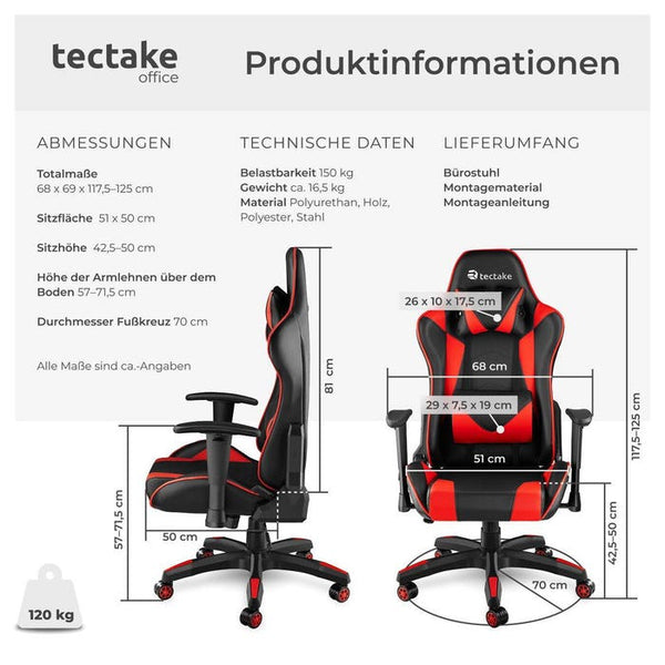 Racing office chair Twink, red