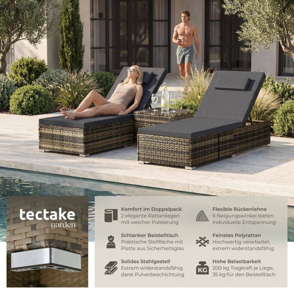 Rattan-Doppelliege Carbonera natur