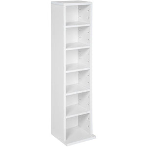 Standregal Medienregal, 6 Fächer, weiss