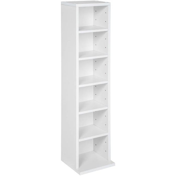 Standregal Medienregal, 6 Fächer, weiss
