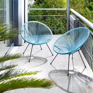2er Set Gartenstuhl Santana blau