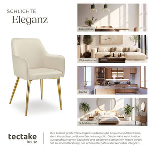 Armlehnstuhl Avane, Samtoptik, gepolstert beige 6er Set
