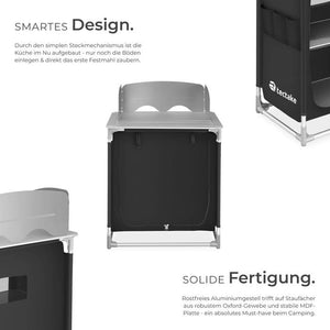 Camping kitchen 76x53.5x107cm black