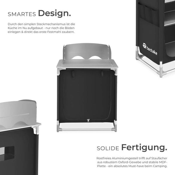 Camping kitchen 76x53.5x107cm black