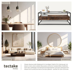 Lowboard Maidenhead 121,5x41,5x50,5cm Industrial dunkelbraun