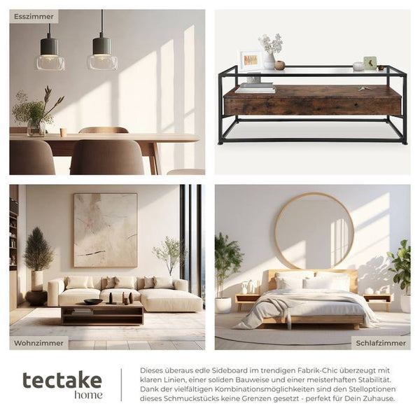 Lowboard Maidenhead 121,5x41,5x50,5cm Industrial dunkelbraun