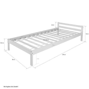 Holzbett Jugendbett Kinderbett 90x200 weiss Bett Tagesbett Einzelbett Bettgestell