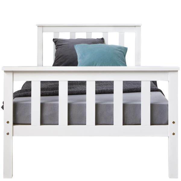 Jugendbett Einzelbett Kinderbett Bettgestell 90x200 weiss Tagesbett Holzbett