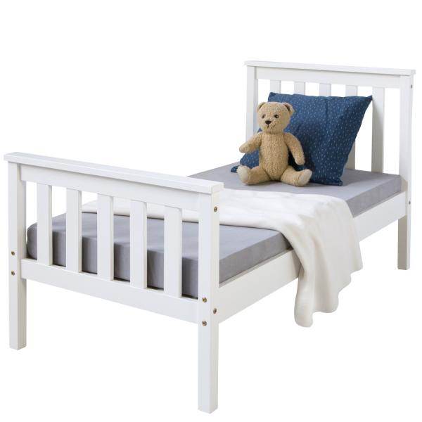 Juniorbett Kinderbett Jugendbett Holzbett Bettgestell 70x140 weiss Holzbett