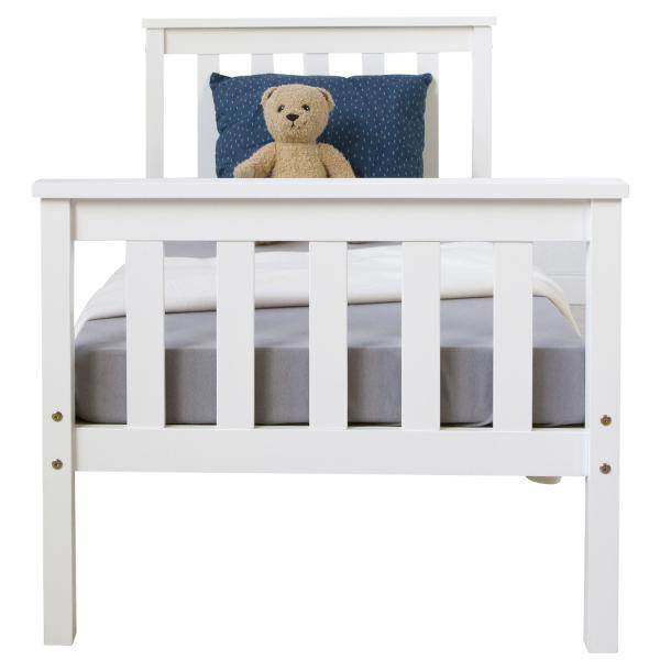 Juniorbett Kinderbett Jugendbett Holzbett Bettgestell 70x140 weiss Holzbett