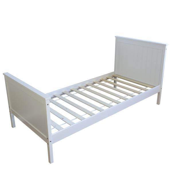 Jugendbett Einzelbett Holzbett Bettgestell 90x200 weiss Tagesbett Bett Kiefer