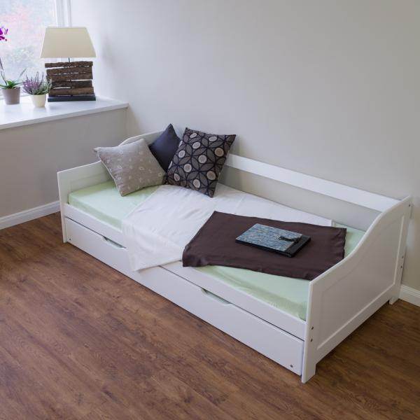 Kinderbett Funktionsbett Jugendbett Ausziehbett 90x200 weiss Kojenbett Gästebett