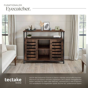 Sideboard Warrington 100x37x82cm Industrial dunkelbraun