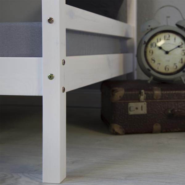 Kinderbett Etagenbett Kinder Hochbett Jugendbett mit Leiter, 90 x 200 cm weiss