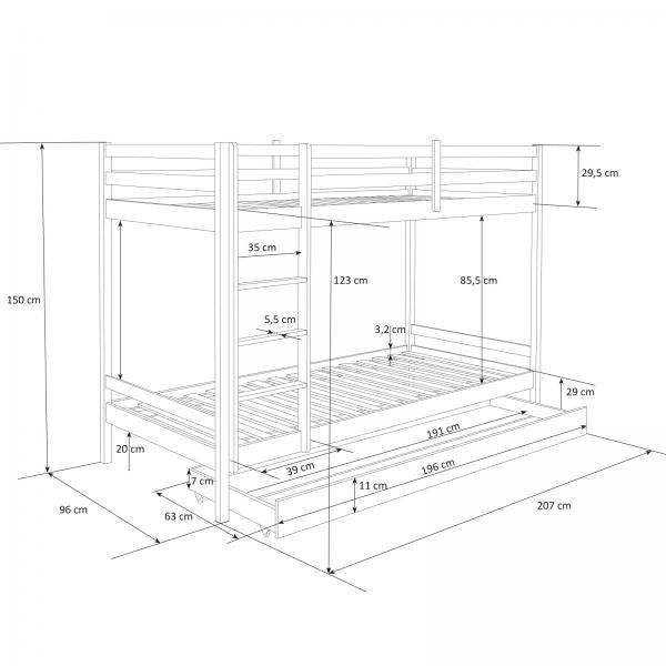 Kinderbett Etagenbett Doppelstockbett Hochbett Bettkasten 90x200 cm