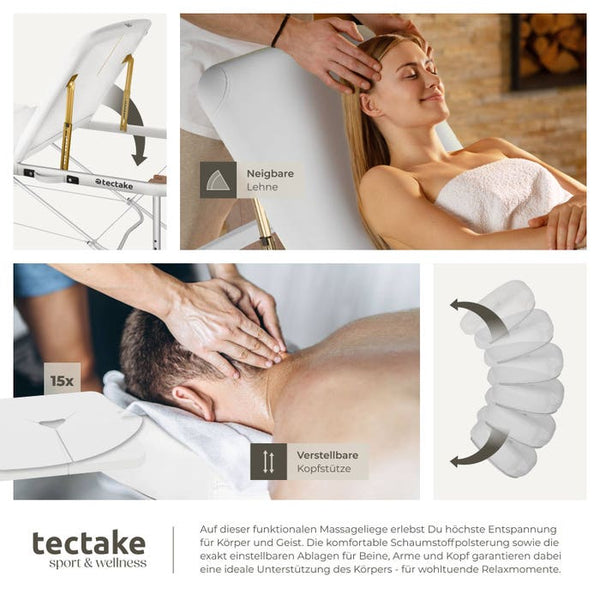 3 Zonen Massageliege Phuket weiss